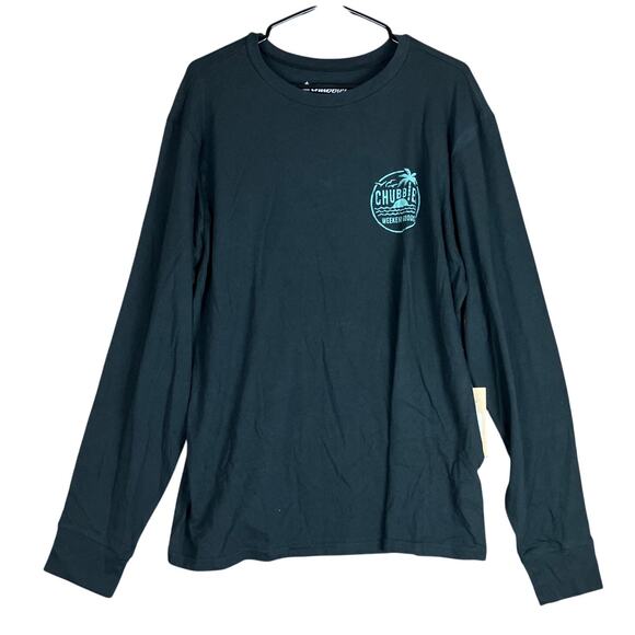 Chubbies Mens Shirt Black The Weekend Has Arrived Vibes 100% Cotton Crew XL - Picture 1 of 13